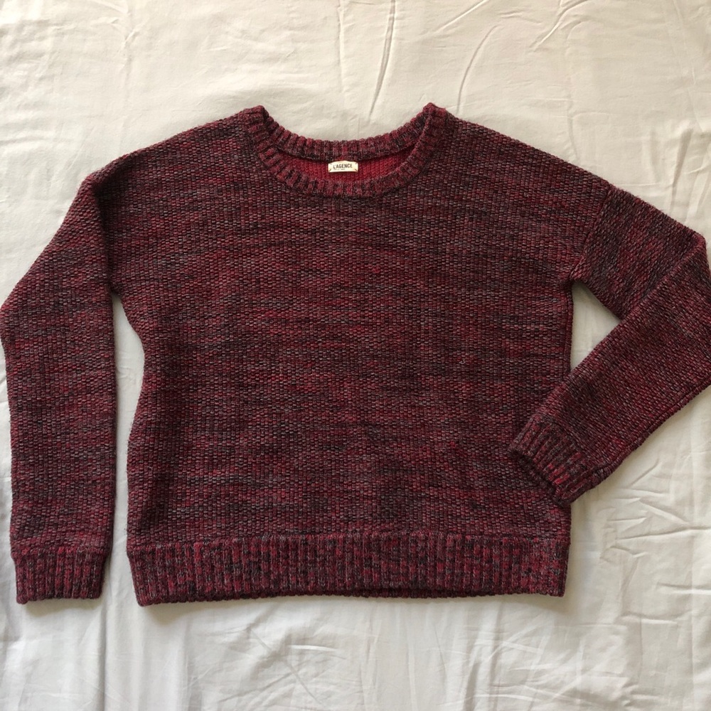 L’AGENCE Merino Wool Scoop Neck Sweater
